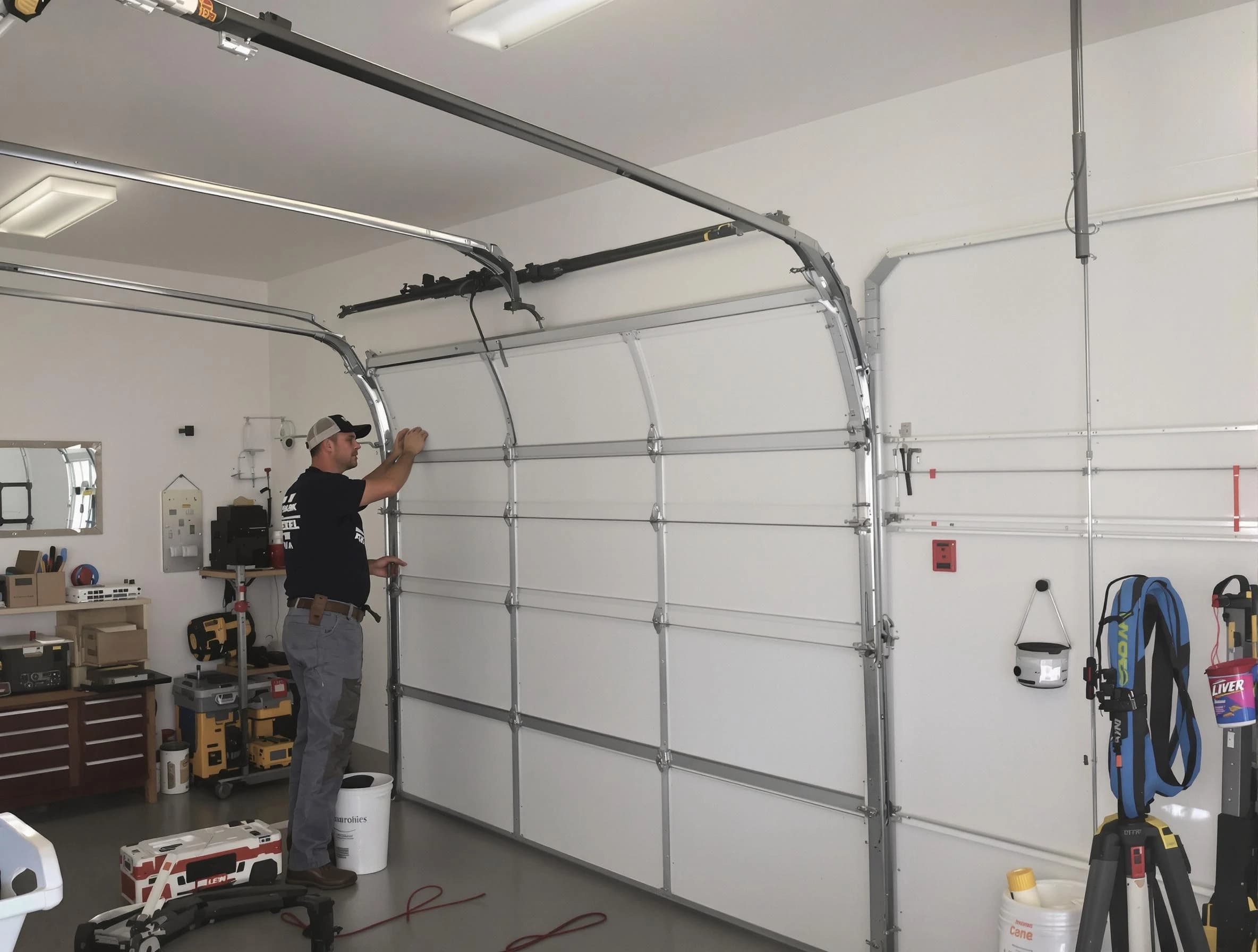 Scotch Plains Garage Door Repair team installing new garage door in Scotch Plains