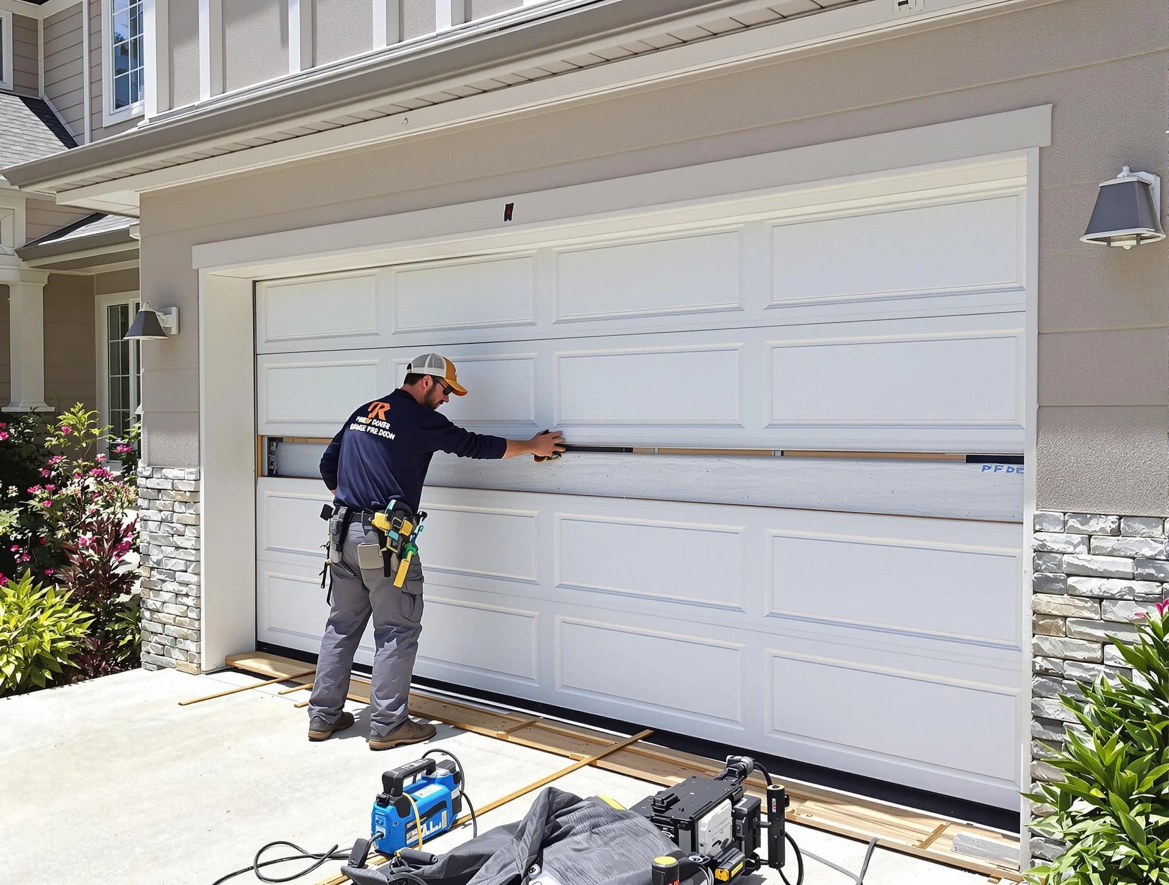 Scotch Plains Garage Door Repair team performing complete garage door replacement at Scotch Plains residence