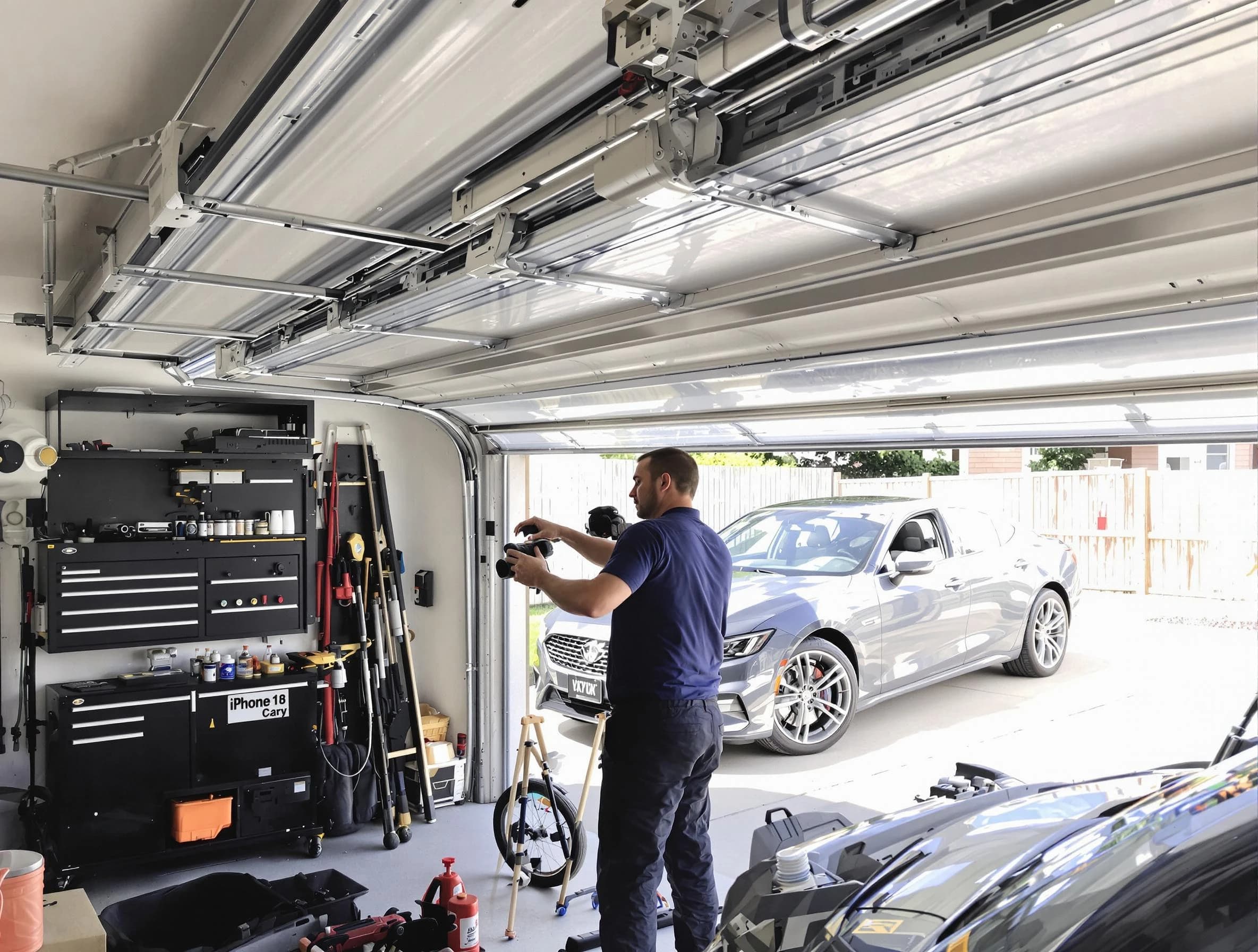 Scotch Plains Garage Door Repair technician fixing noisy garage door in Scotch Plains