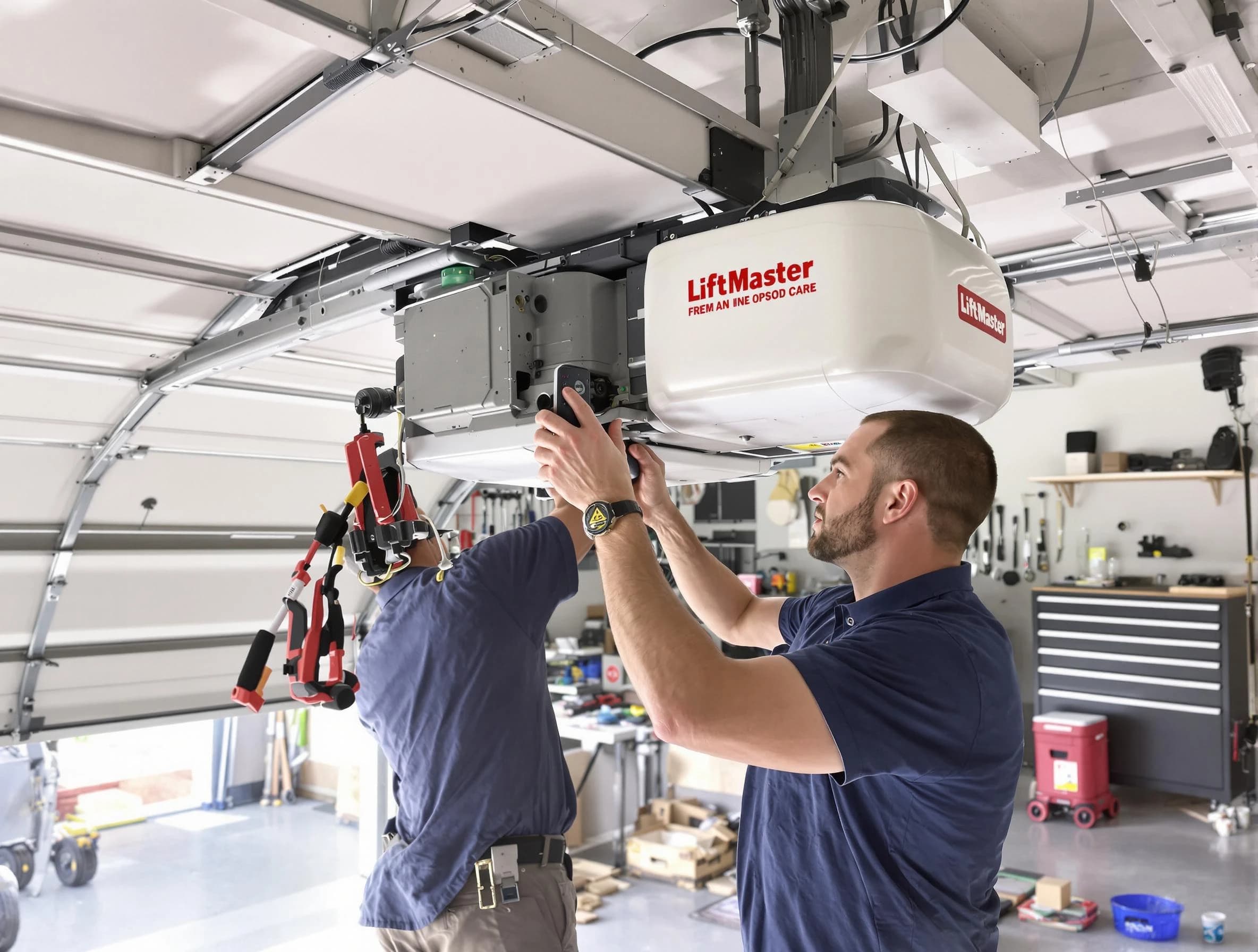 Scotch Plains Garage Door Repair technician performing advanced diagnostics on garage opener in Scotch Plains