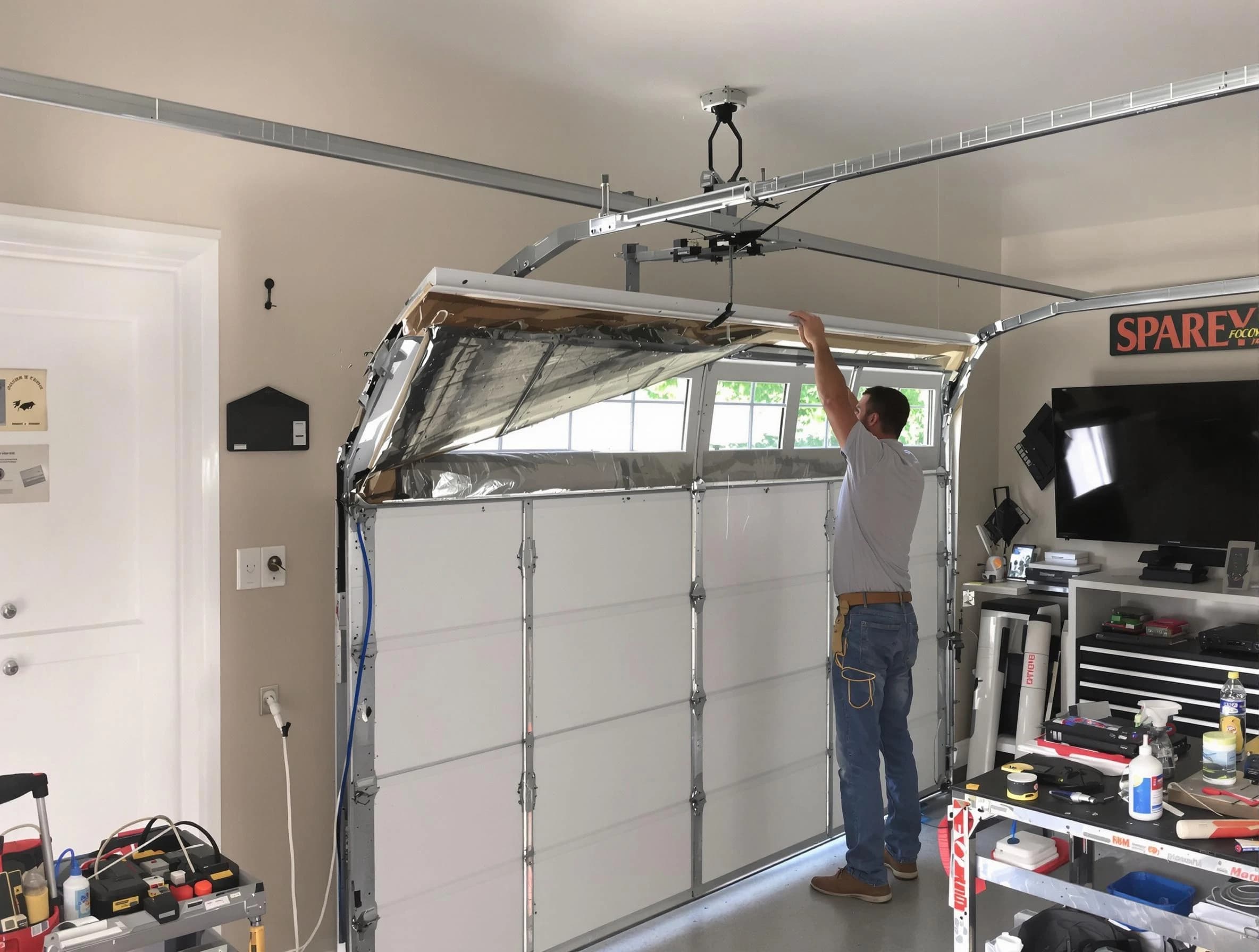 Garage door section replacement by Scotch Plains Garage Door Repair in Scotch Plains