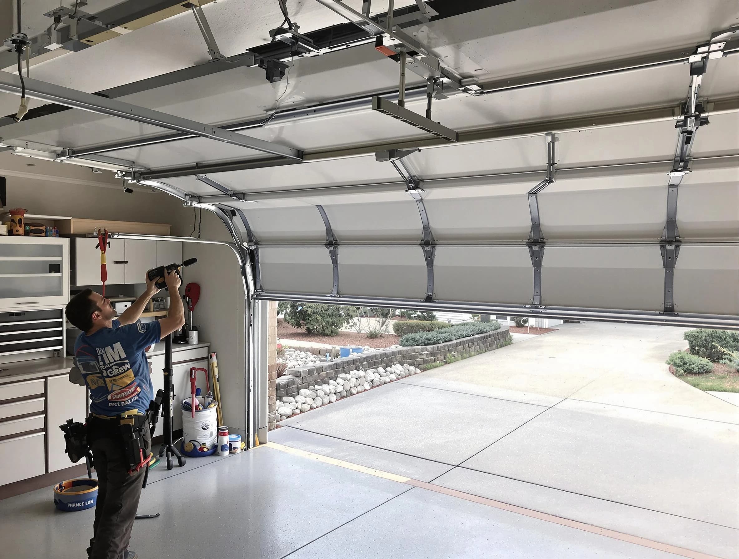 Garage door track repair service by Scotch Plains Garage Door Repair in Scotch Plains